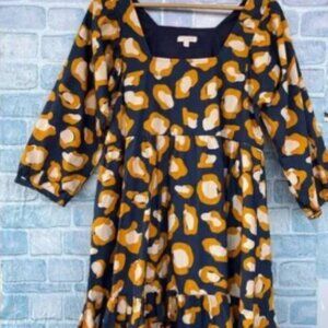 Pink Chicken New York Women's Dress in Navy mustard size medium